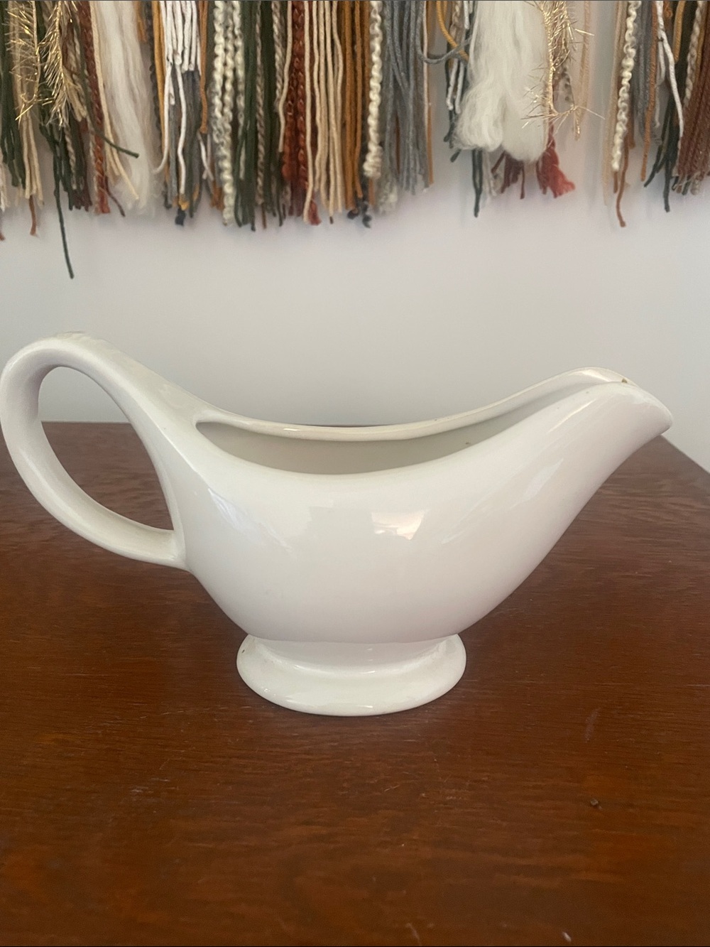 White Ceramic Gravy Boat